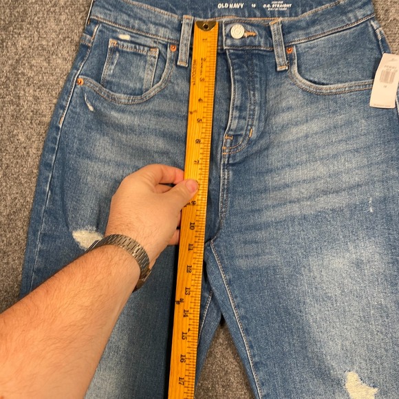 Old Navy High Rise OG Straight Ankle Jeans Women's Size 16 Short New - Picture 3 of 9
